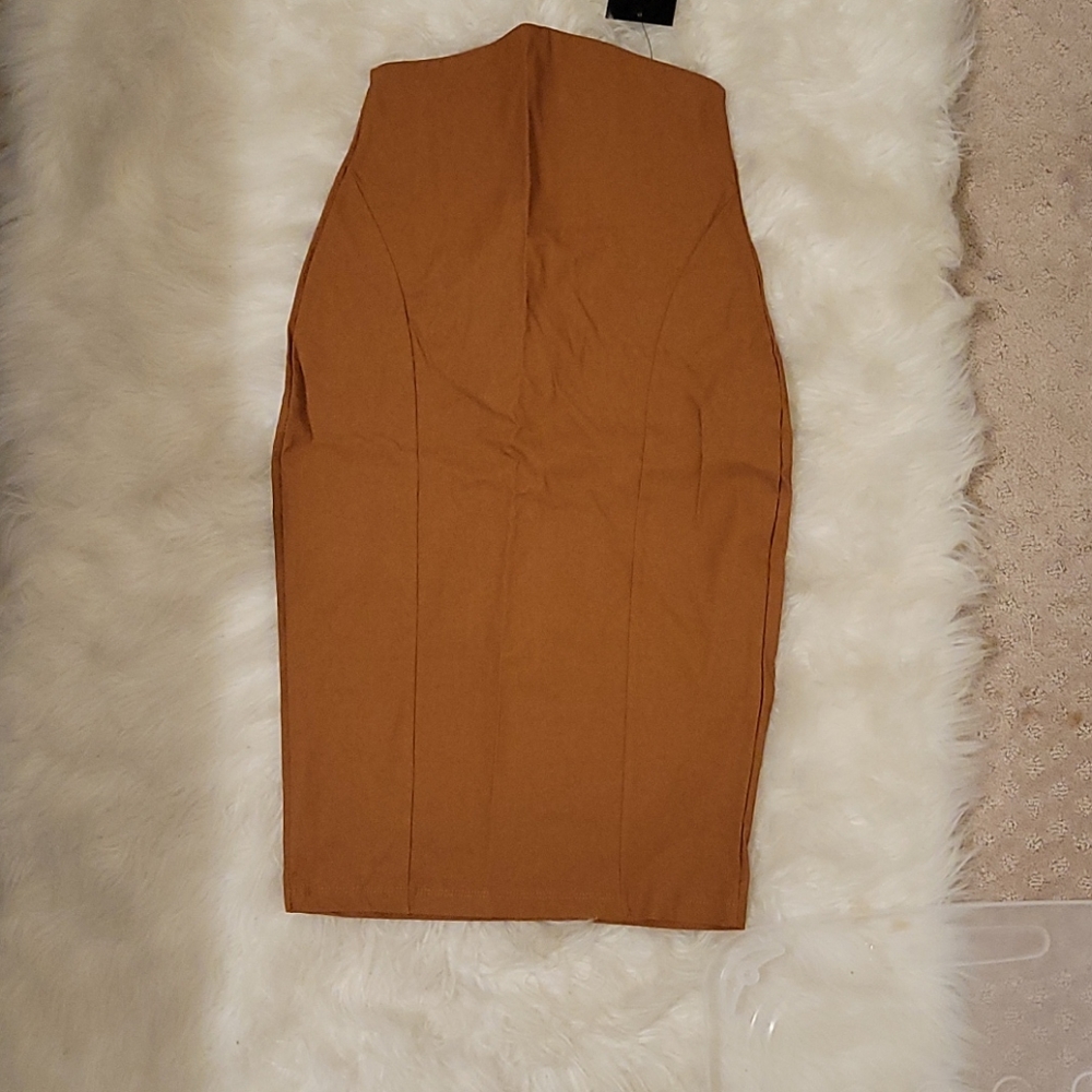 High Waisted Camel Skirt
